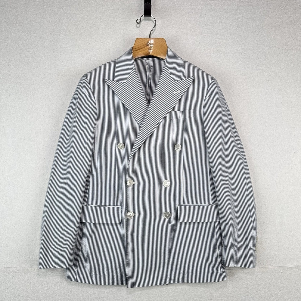 Polo Ralph Lauren Men's 38R Double Breasted Seersucker Soft Blazer